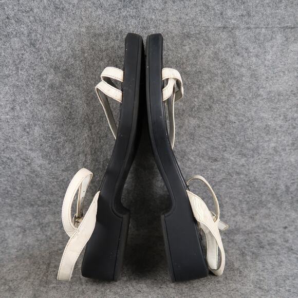 KB Company Shoes Womens 9 Sandal Strappy Block Heel Y2k 90s Open Toe Retro White - Picture 11 of 16